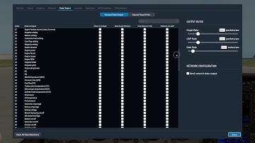 X-Plane 11 Data Output Settings