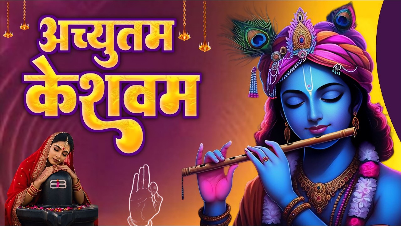 1 HOUR DHUN with LYRICS - Adharam Madhuram - Krishna Bhajan अधरं मधुरं