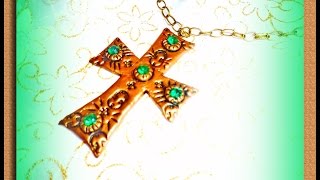 Византийский крест из полимерной глины.Оксана Гутова.