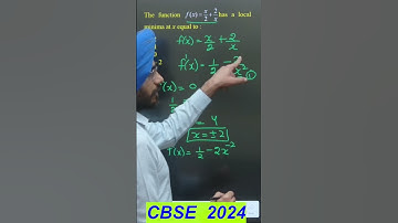 THE FUNCTION f(x)=x/2+2/x HAS A LOCAL MINIMA AT X EQUAL TO