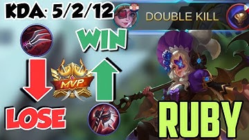 Ruby UNKILLABLE LIFE STEAL BUILD!? [Top 1 Global Ruby Build] [Ruby Emblem Set 2021] Mobile Legends