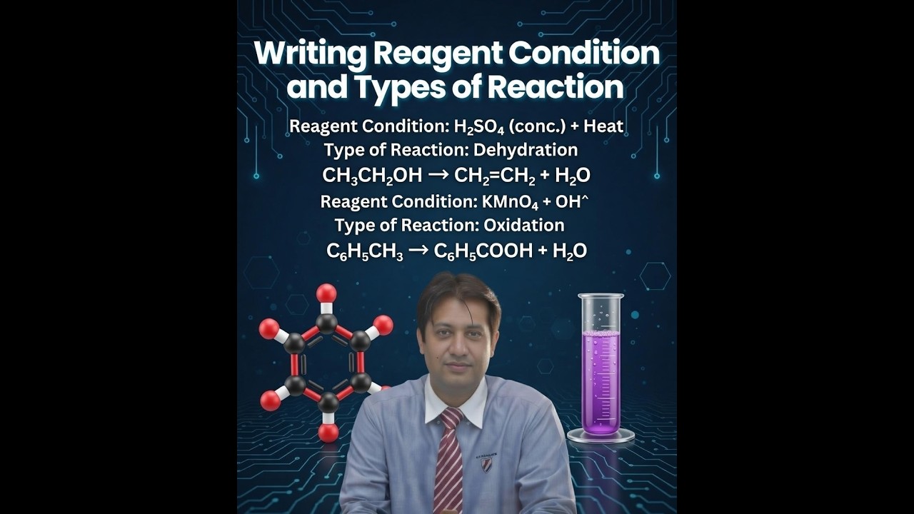 Writing Reagent Condition And Type of Reaction || Part 2