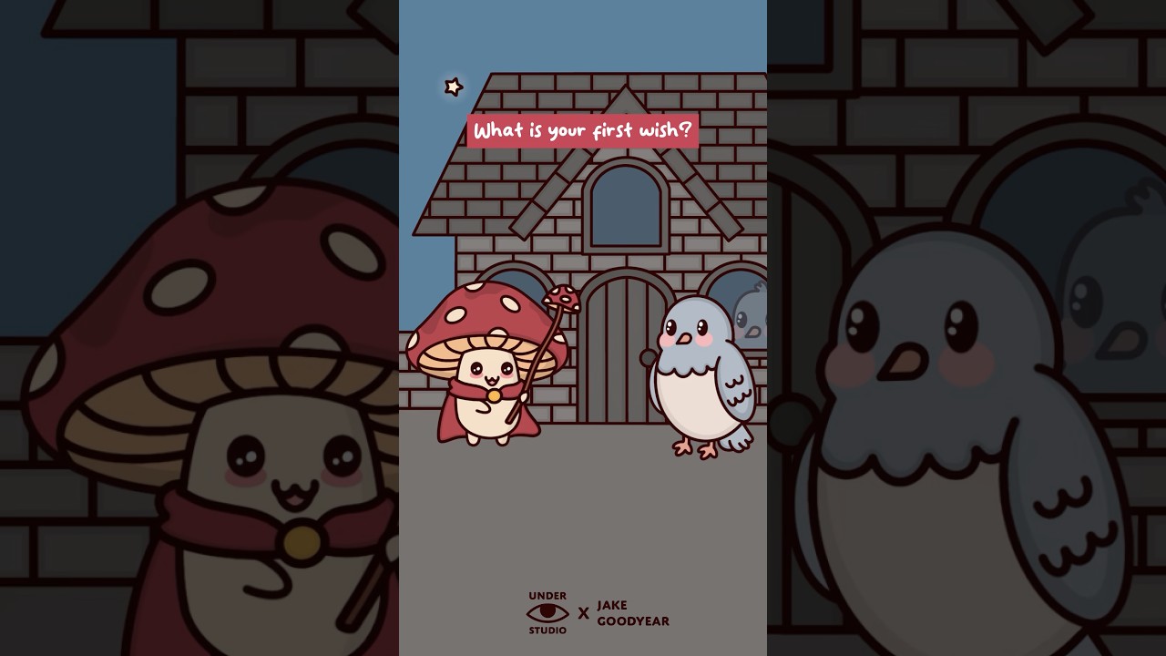 The Smartest Wish 🪄 Wizard Mushie & Birdie | Original Video: Under Studio x @Jake_Goodyear