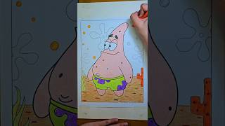 Coloring Patrick Star using crayons