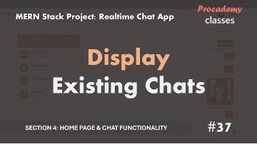 #37 Display Existing Chats | Real Time Chat App  | MERN Stack Project