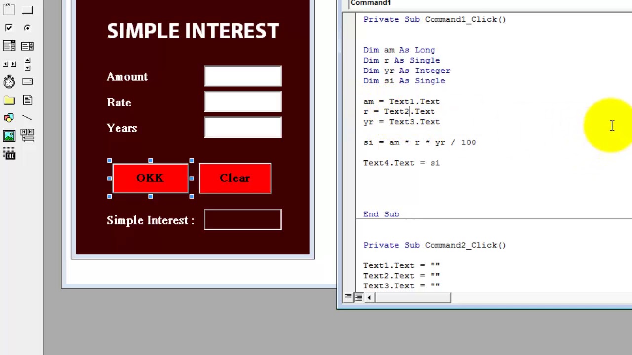 Visual Basic Code For Simple Interest Visual Basic Code For Simple Interest
