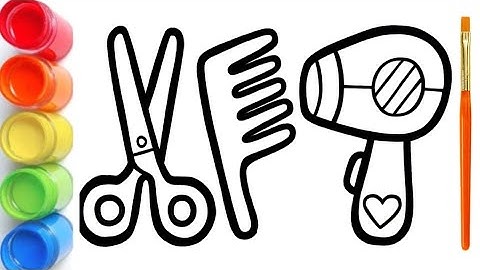 Hair Dryer and Comb Drawing, Coloring &Painting for Kids, Toddlers | Easy Art Tips