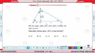 9 Sinif Açilarina Göre Özel Üçgenler