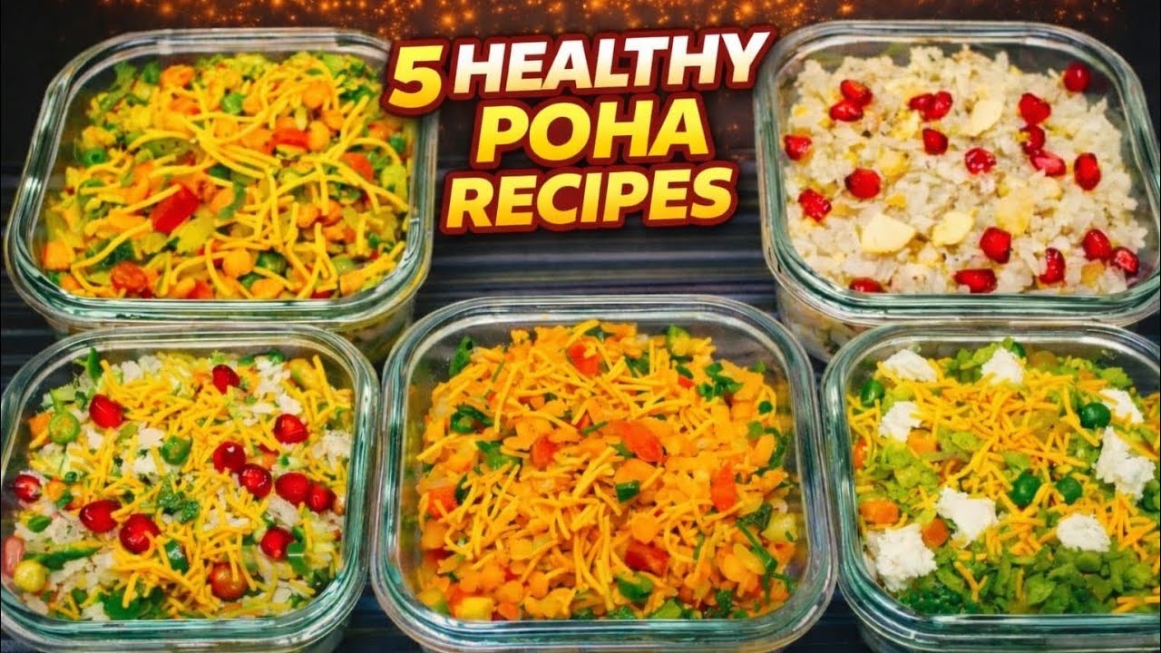 5 Delicious Poha Recipes |  Easy, Healthy & Quick Breakfast | हेल्दी और झटपट नाश्ता रेसिपी 