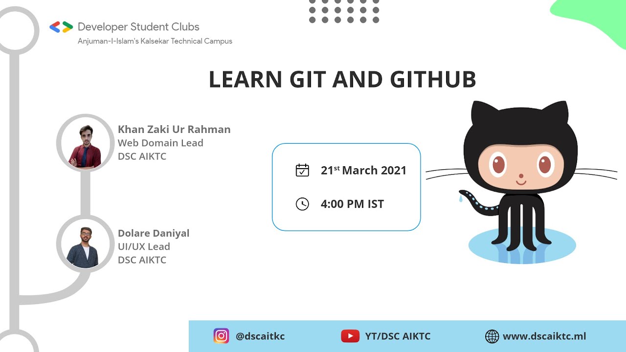 LEARN GIT AND GITHUB | DSCAIKTC | INFORMATIVE SESSION - YouTube