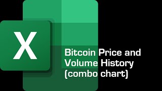 Using combo chart to plot bitcoin trading price and volume history (Excel)