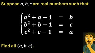 A Beautiful Symmetric Equation Problem | Find All (a,b,c) – Olympiad Style