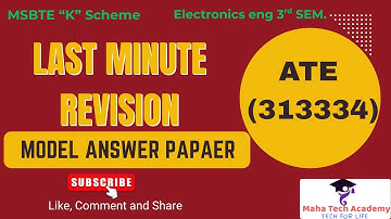 Model Answer Paper Explain. Analog Electronics  K scheme MSBTE Diploma 2ndYear.#Electronics#313324