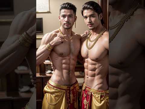 Mauryan gay couple wear traditional attire in ancient scene | Lookbook 349