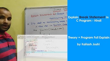 Break Statement in C programming in Hindi | Jump statement