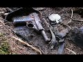 CACHE OF GERMAN WEAPONS Walther P38  , Parabellum P08, Gewehr 43... / WW2 METAL DETECTING