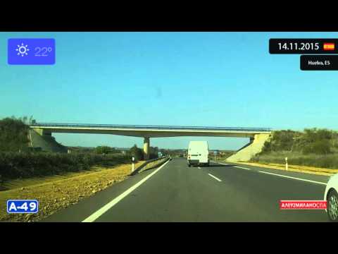 Driving through Andalucía from Almonte to Ayamonte (Spain) 14.11.2015 Timelapse x4