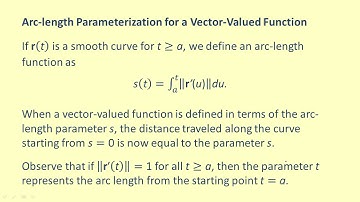 LO 61 Find an arc length parameterization for a vector valued function