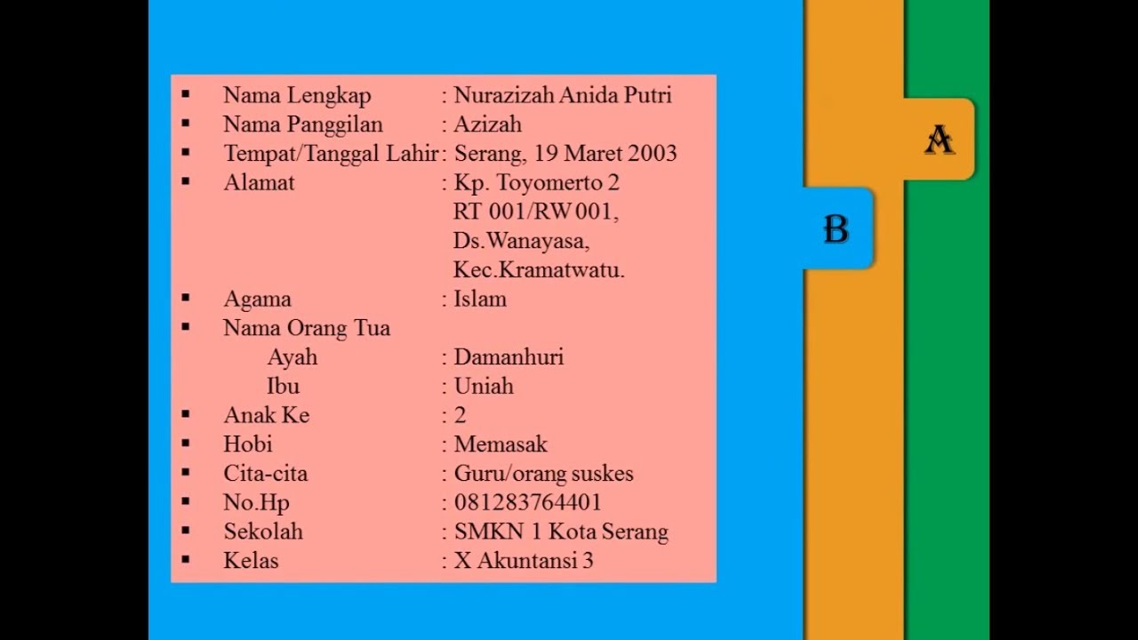 Biodata Diri Mengunakan Powerpoint YouTube