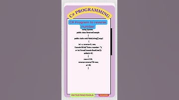 #7 C# Program to reverse number
