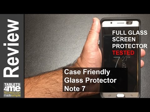 Best Samsung Galaxy Note 7 FULL GLASS Protector that works with all cases reviewed on my channel