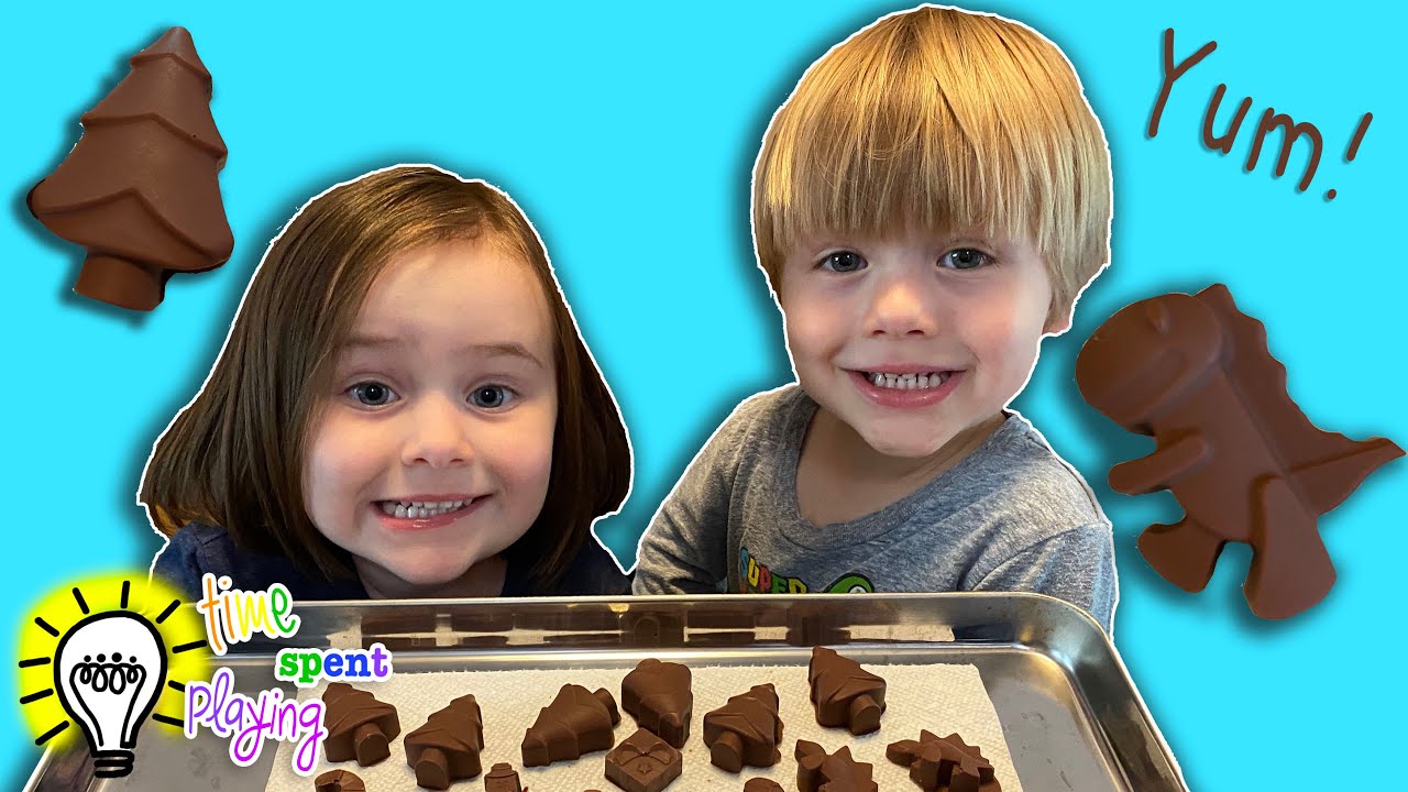 Teaching kids how to make chocolate candy in silicone molds | Kids in the kitchen