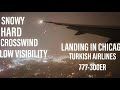 SCARY CROSSWIND HARD LANDING Turkish Airlines 777-300ER Landing at Chicago O'Hare (ORD)