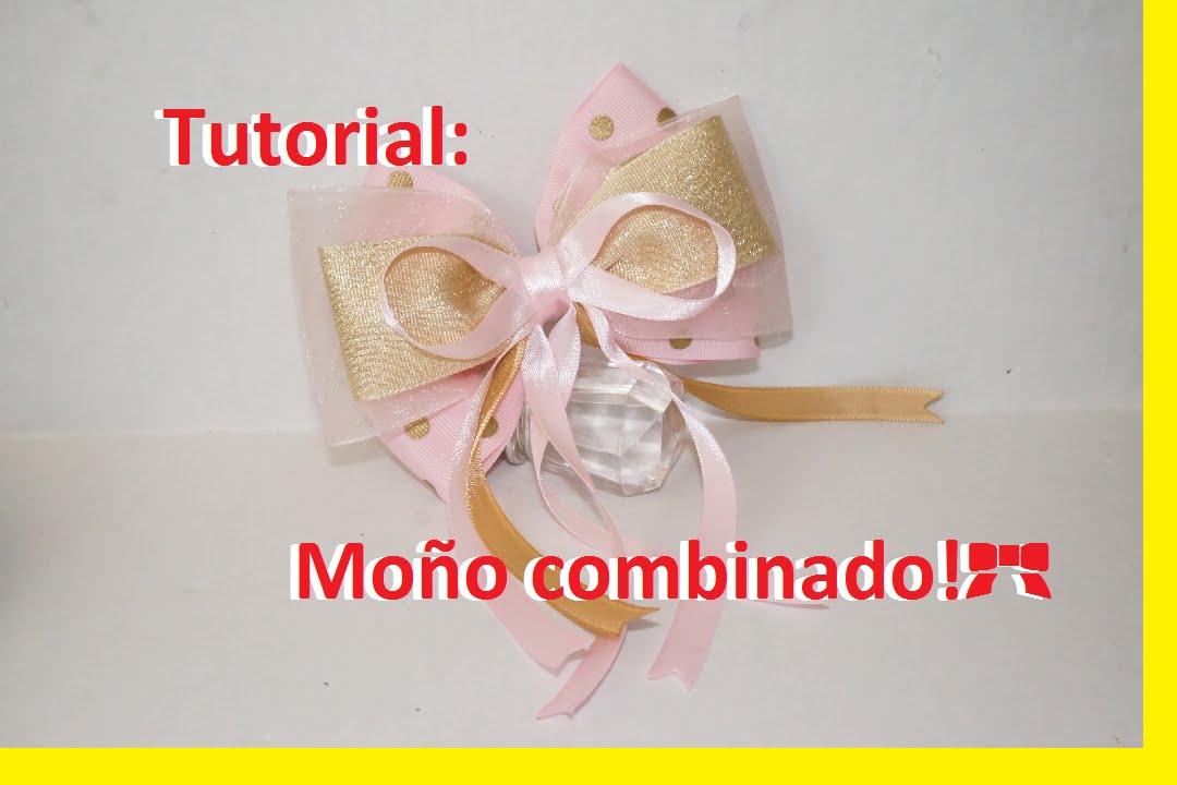 Tutorial: Moño Rosa con detalles oro!🎀🎀 [50] - YouTube