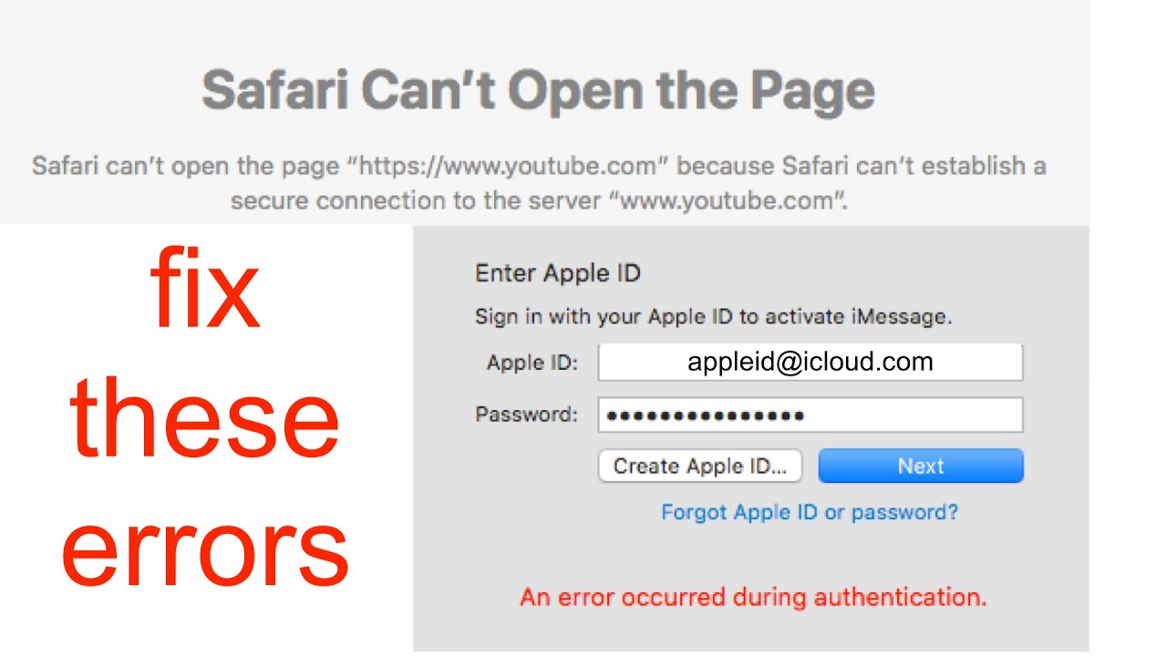 safari can't establish a secure connection macbook