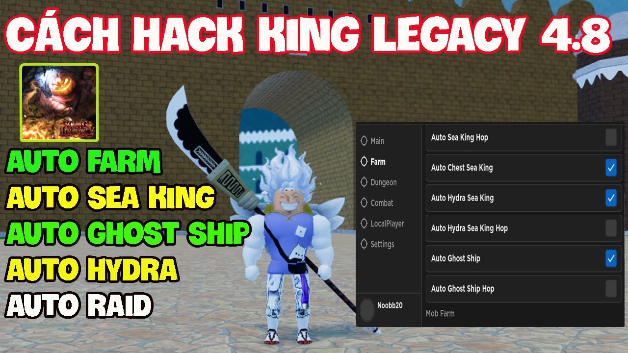 KING LEGACY Script Pastebin 2023 UPDATE 4.6 AUTO FARM, AUTO RAID, SEAKING