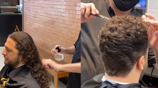 How to cut hair all with scissors, how to cut curly hair