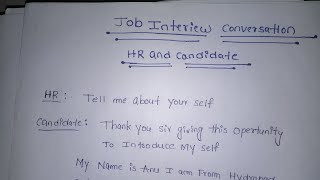 Job interview conversion HR and Candidate tell me about your self