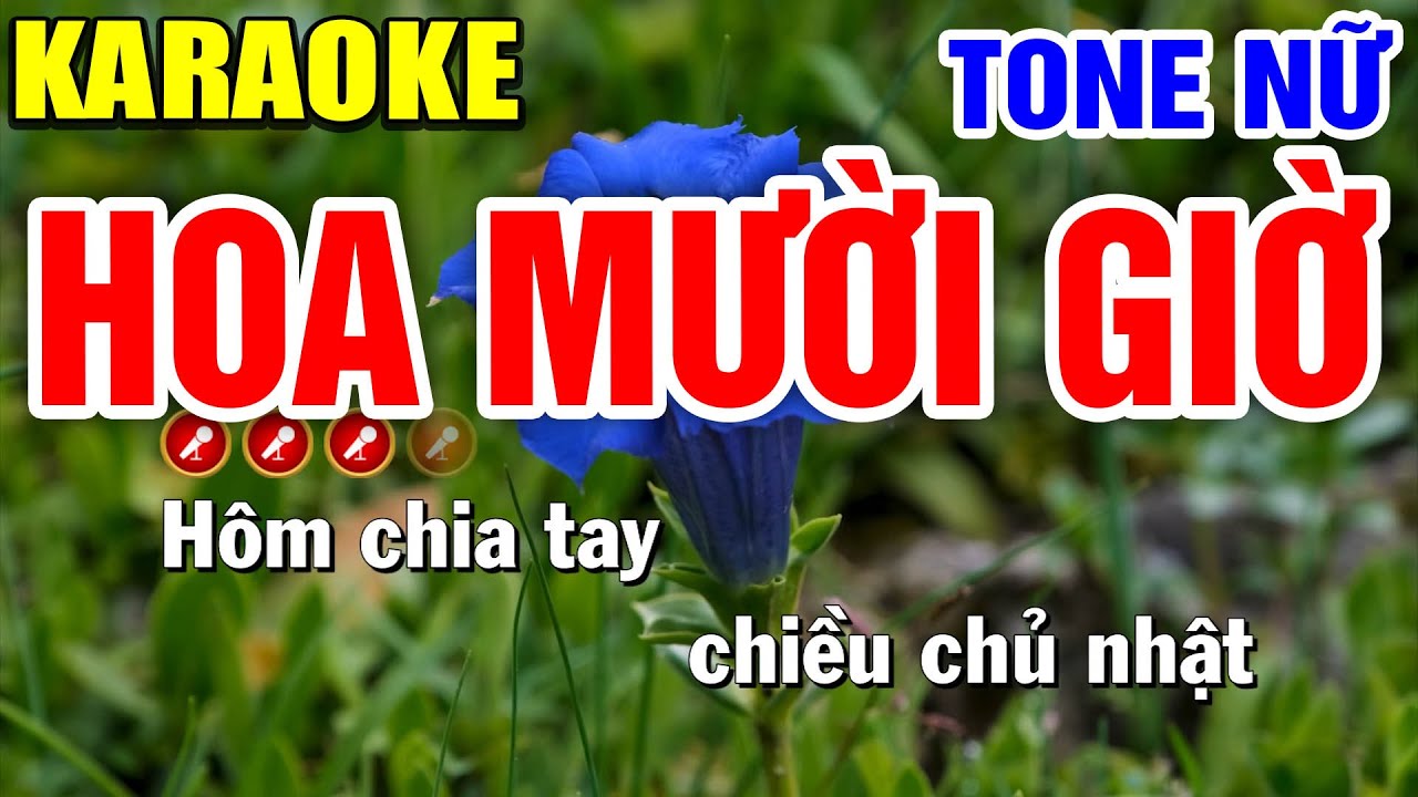 ✔ HOA MƯỜI GIỜ Karaoke Tone Nữ ► Dũng Trần Karaoke