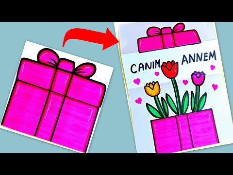 Sürpriz Anneler Günü Kartı Yapımı -Anneler Günü Kartı Nasıl Yapılır?Handmade Mothers Day Slider Card