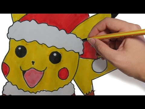 Como Dibujar A Pikachu Navideno Paso A Paso Facil Dibujos De Navidad A Color Para Ninos