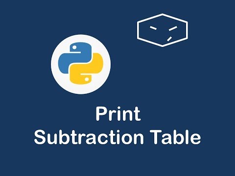 print subtraction table in python 😀
