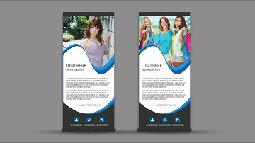Design Corporate Roll Up Banner in Photoshop - Graphic Design Tutorial