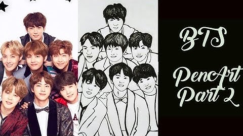 BTS (방탄소년단) Team | Pen Drawing Part 2 | BTS (Bangtan Boys) Members #BTS #Artwork