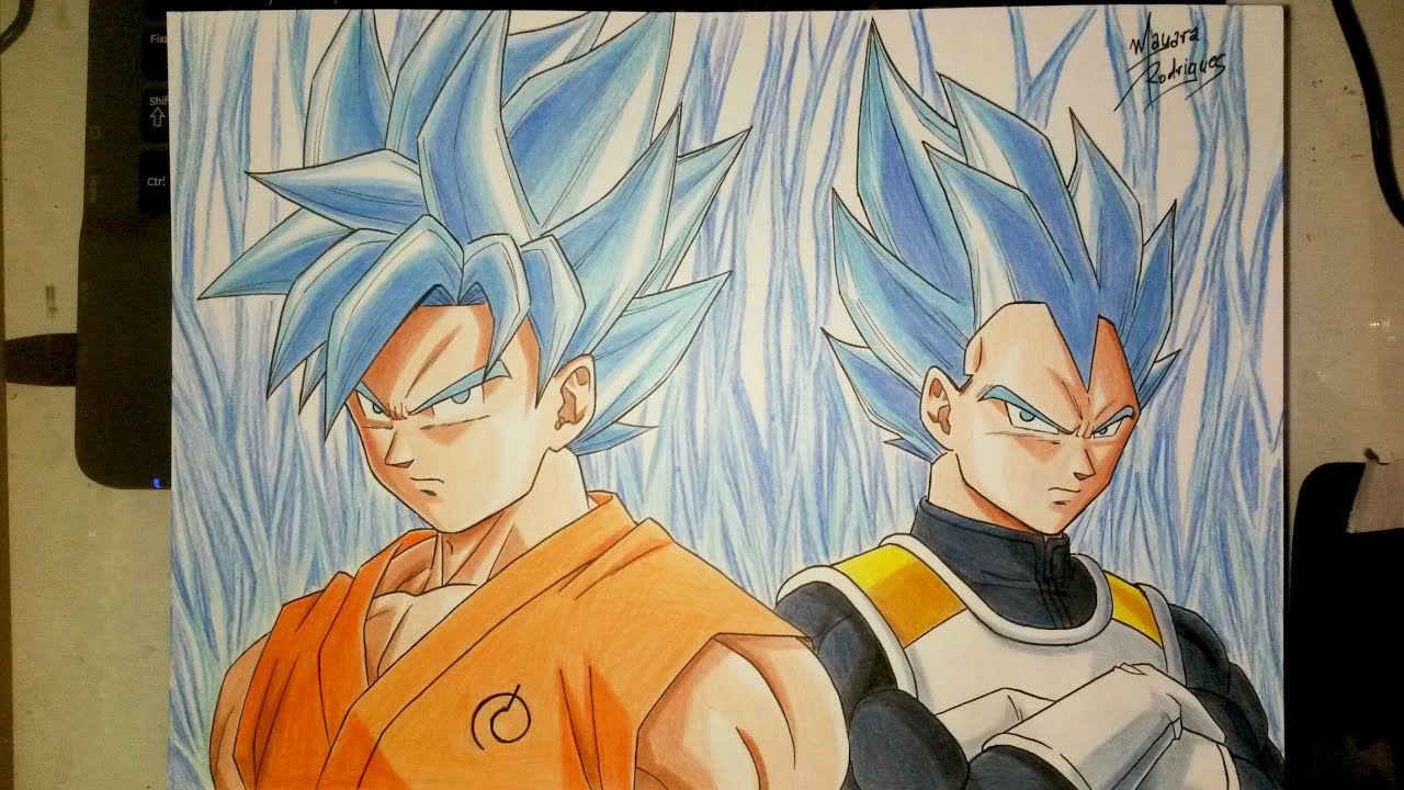 Drawing Goku and Vegeta - Dragon Ball Z - YouTube