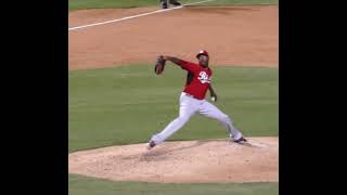 Aroldis Chapman Pitching Mechanics (First Base Side VIew)