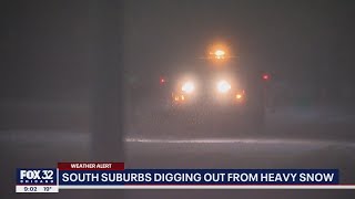 Suburban Chicago residents continue to dig out from winter storm