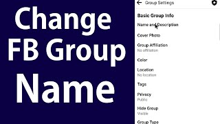 How To Change Facebook Group Name In Android Mobile 2021 | Edit FB Group Name