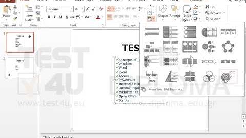 Convert the bulleted list of the first slide to a Basic Target SmartArt Graphic.