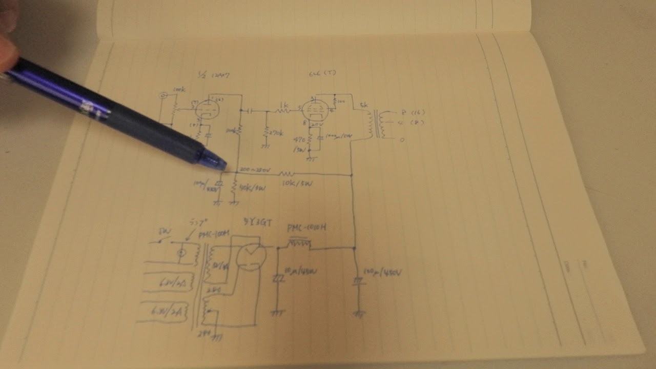 真空管アンプの自作 6l6 3結アンプ回路図 My Handy Craft Audio 6l6 Triode Connection Youtube