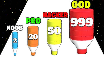 Crayon Rush 3D: NOOB vs PRO vs HACKER vs GOD Color Math Gameplay Part 1