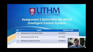 Assignment 2 BEJ44103 INTELLIGENT CONTROL SYSTEM by Group 20