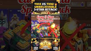 Easily 3 star th16 base with this th14 army spam attack #supercell #th14 #games #trendingshorts