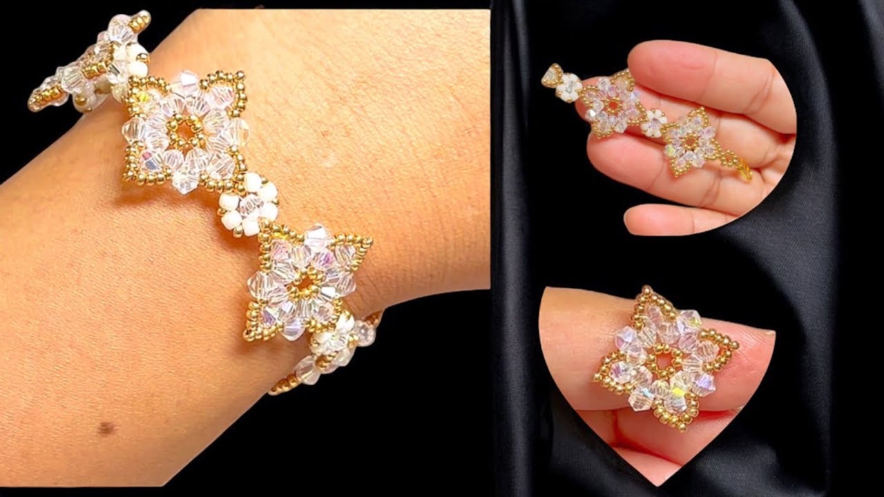 Beads Jewelry Making: How to make a Beaded Bracelet with Swarovski ...