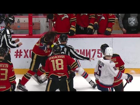 KHL Fight: Goncharov VS Sharifyanov