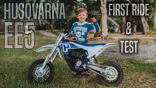 FIRST RIDE AND TEST - 2020 HUSQVARNA EE5 ELECTRIC KIDS MOTOCROSS BIKE | 6-YEAR OLD RIDER TESTED